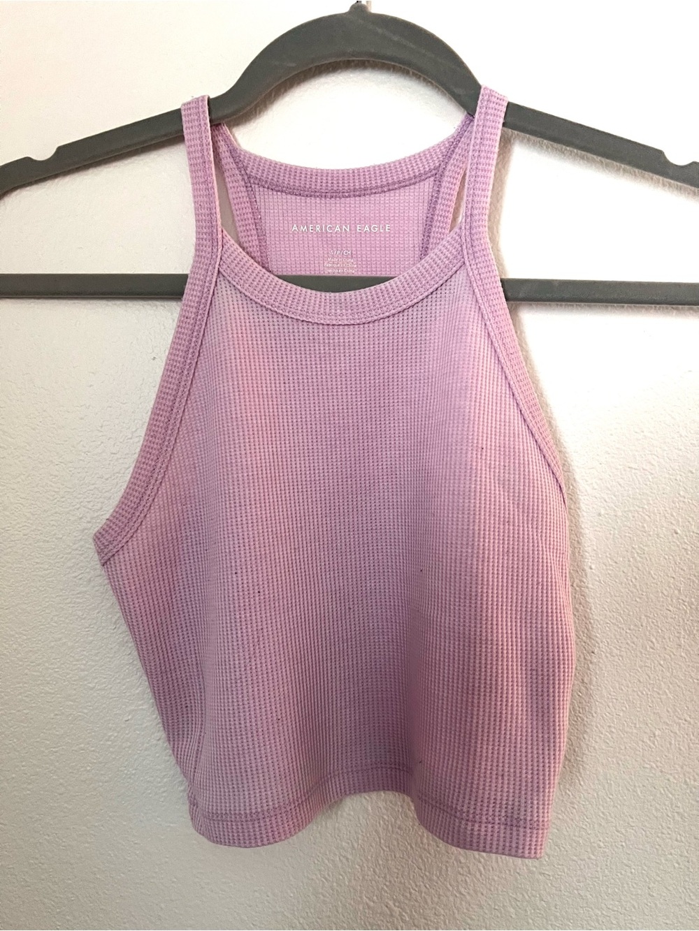 American Eagle Outfitters Lilac Waffle Knit Tank Top